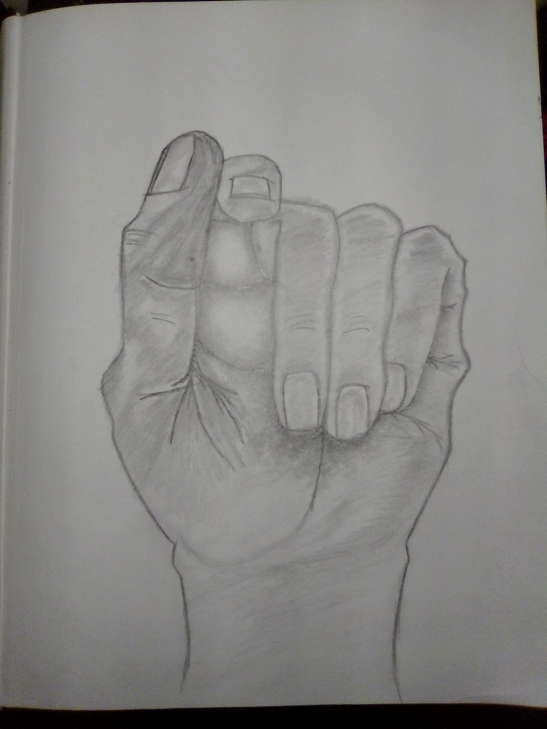 a drawing of a hand